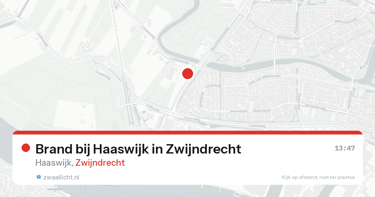 Brand bij Haaswijk in Zwijndrecht — 17 aug 2026