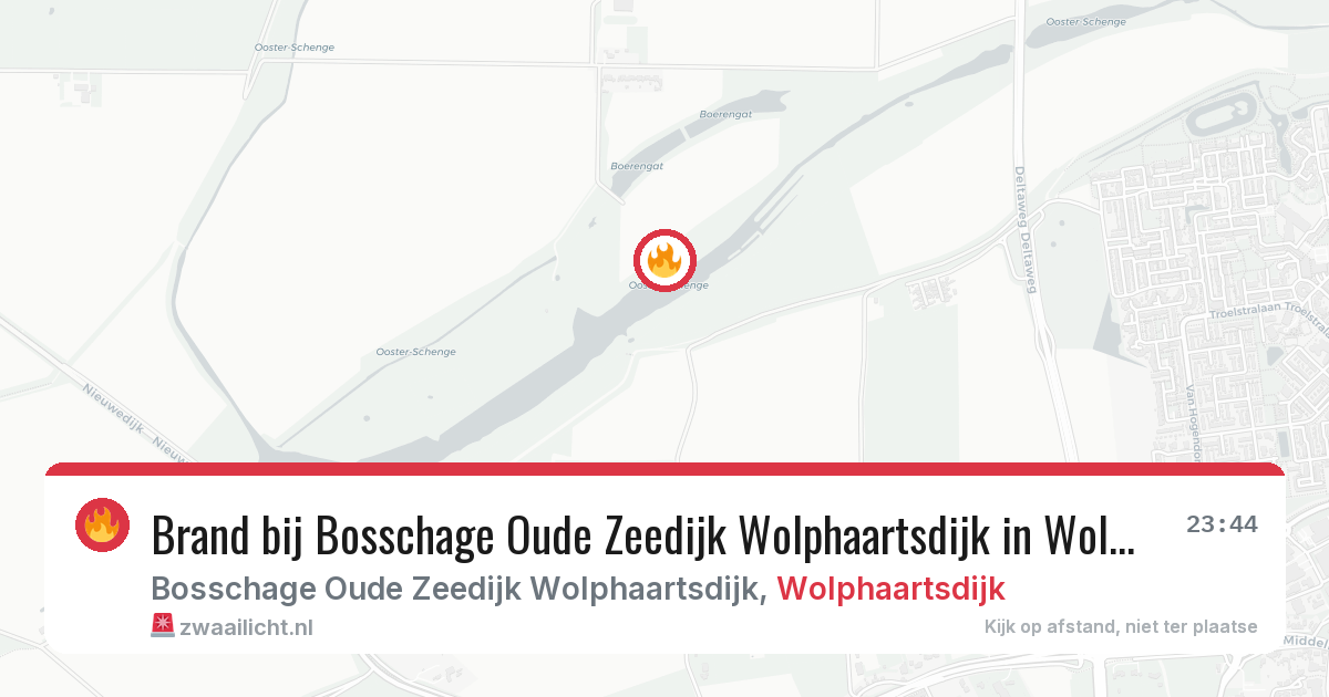 Brand bij Bosschage Oude Zeedijk Wolphaartsdijk in Wolphaartsdijk — 13 aug 2026