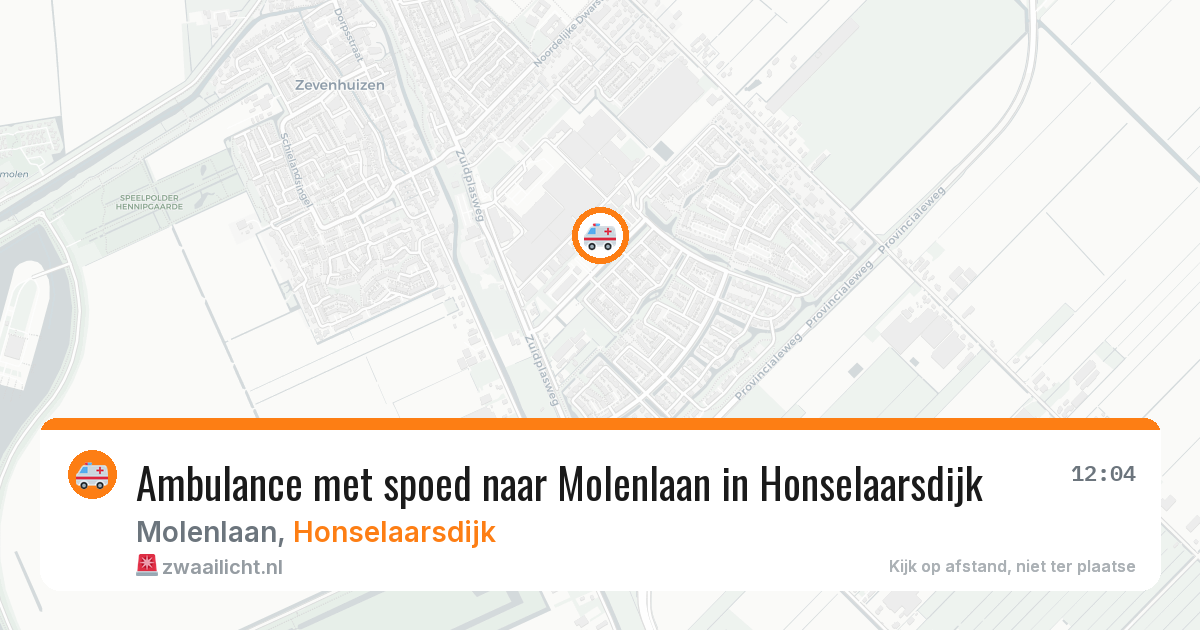Ambulance met spoed naar Molenlaan in Honselaarsdijk — 28 jun 2026