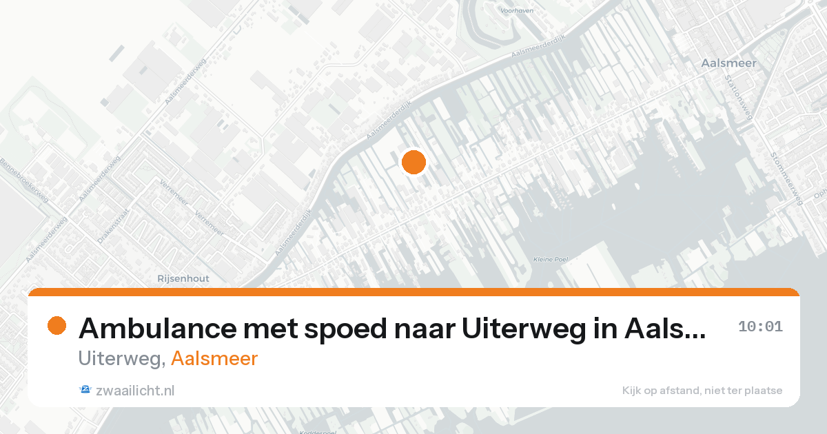 Ambulance met spoed naar Uiterweg in Aalsmeer — 20 aug 2026