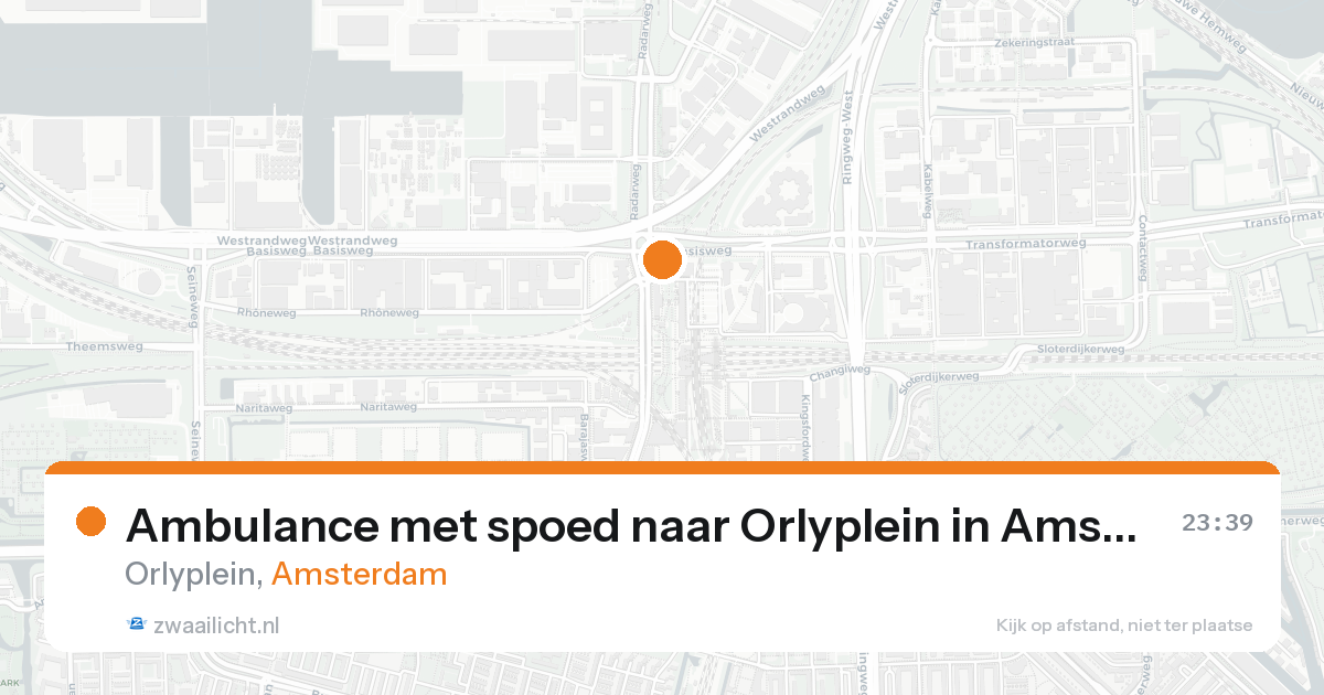 Ambulance met spoed naar Orlyplein in Amsterdam — 15 aug 2026