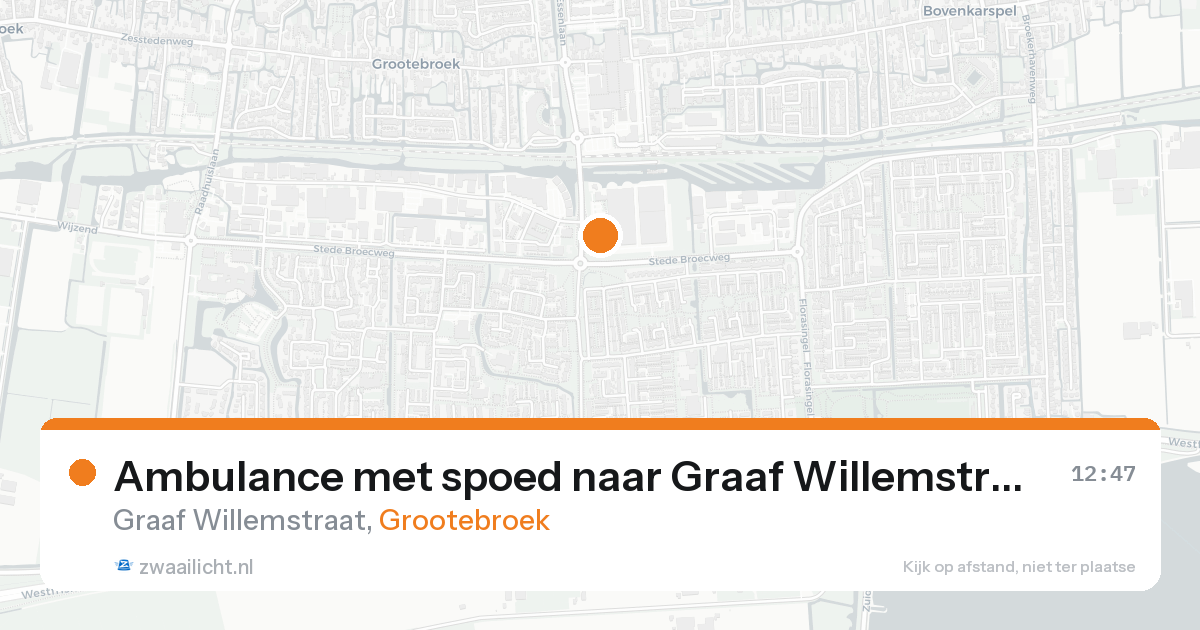 Ambulance met spoed naar Graaf Willemstraat in Grootebroek — 14 aug 2026