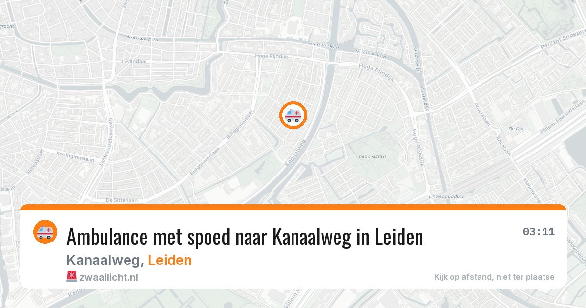 Ambulance met spoed naar Kanaalweg in Leiden — 17 jun 2026