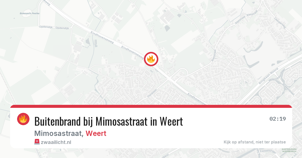 Buitenbrand bij Mimosastraat in Weert — 28 jun 2026