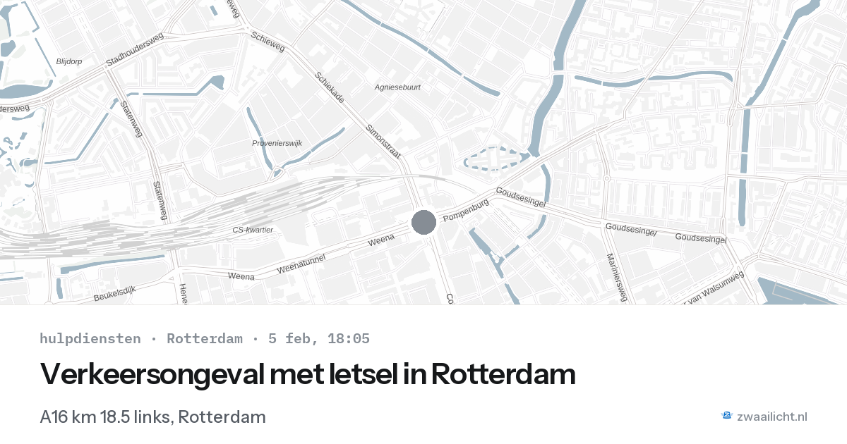 Verkeersongeval met letsel in Rotterdam — 5 feb 2026