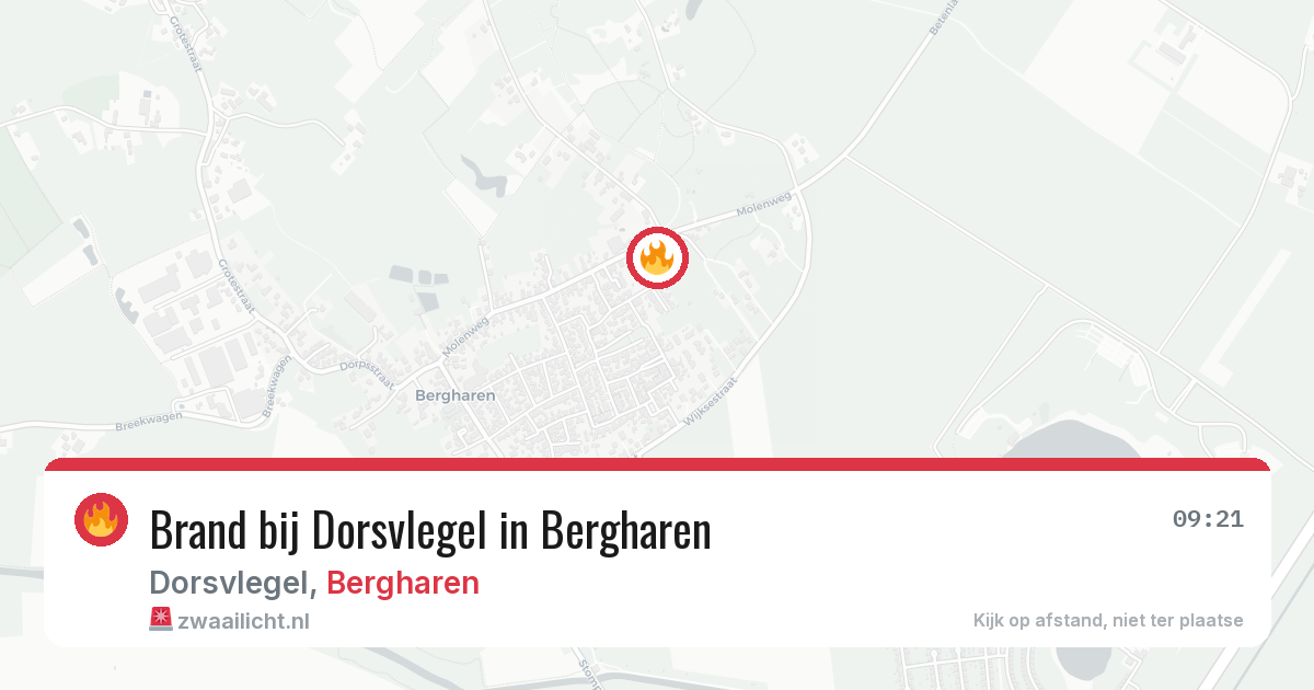 Brand bij Dorsvlegel in Bergharen — 30 jul 2026