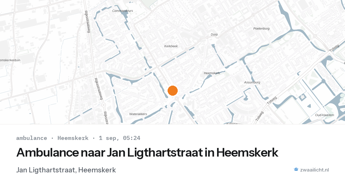 Ambulance naar Jan Ligthartstraat in Heemskerk — 1 sep 2026