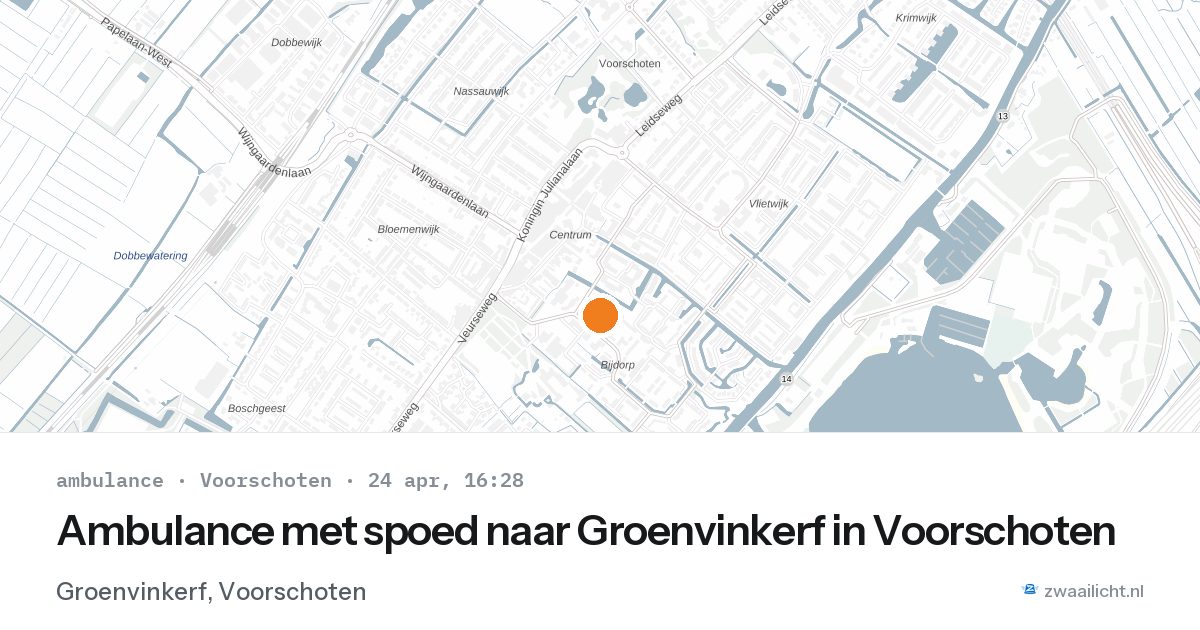 Ambulance met spoed naar Groenvinkerf in Voorschoten — 24 apr 2026