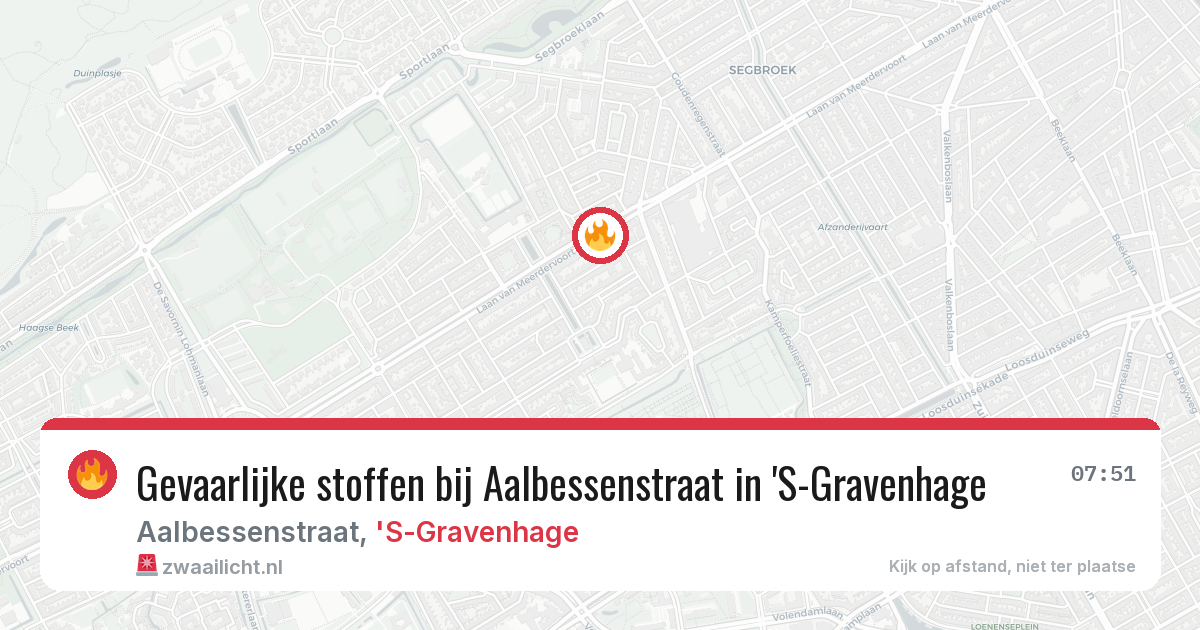 Gevaarlijke stoffen bij Aalbessenstraat in 'S-Gravenhage — 29 jun 2026