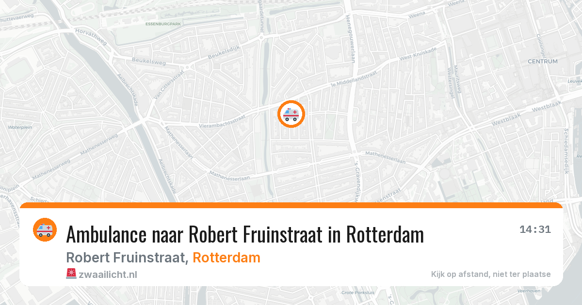 Ambulance naar Robert Fruinstraat in Rotterdam — 6 aug 2026
