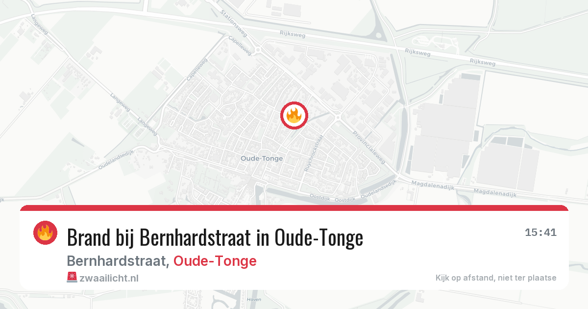 Brand bij Bernhardstraat in Oude-Tonge — 30 mrt 2026