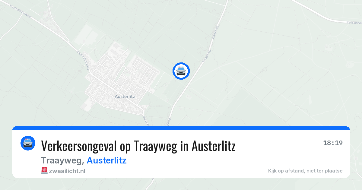 Verkeersongeval op Traayweg in Austerlitz — 13 aug 2026