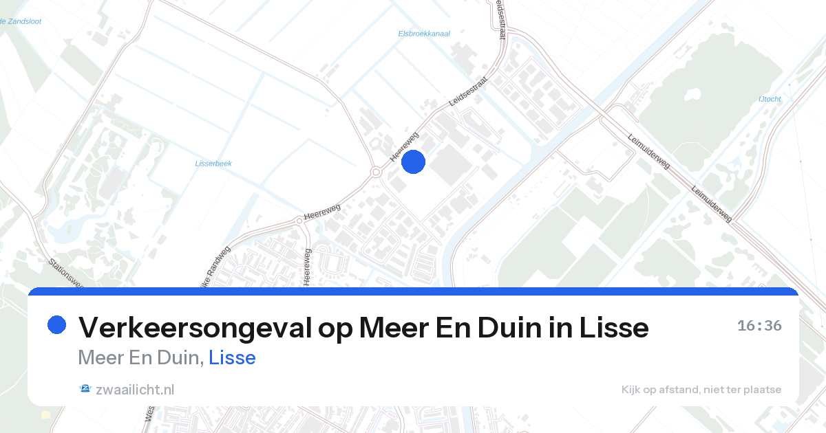Verkeersongeval op Meer En Duin in Lisse — 26 aug 2026