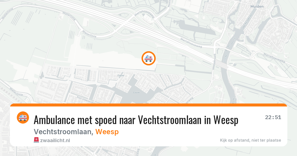 Ambulance met spoed naar Vechtstroomlaan in Weesp — 10 aug 2026