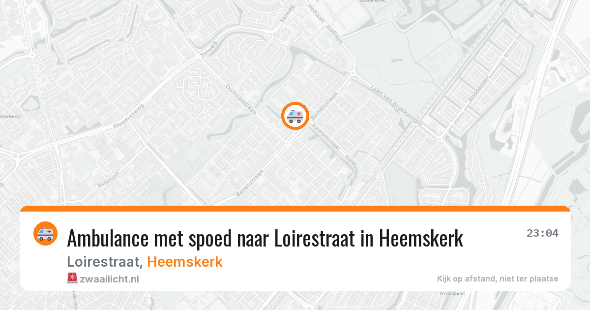 Ambulance met spoed naar Loirestraat in Heemskerk — 3 aug 2026