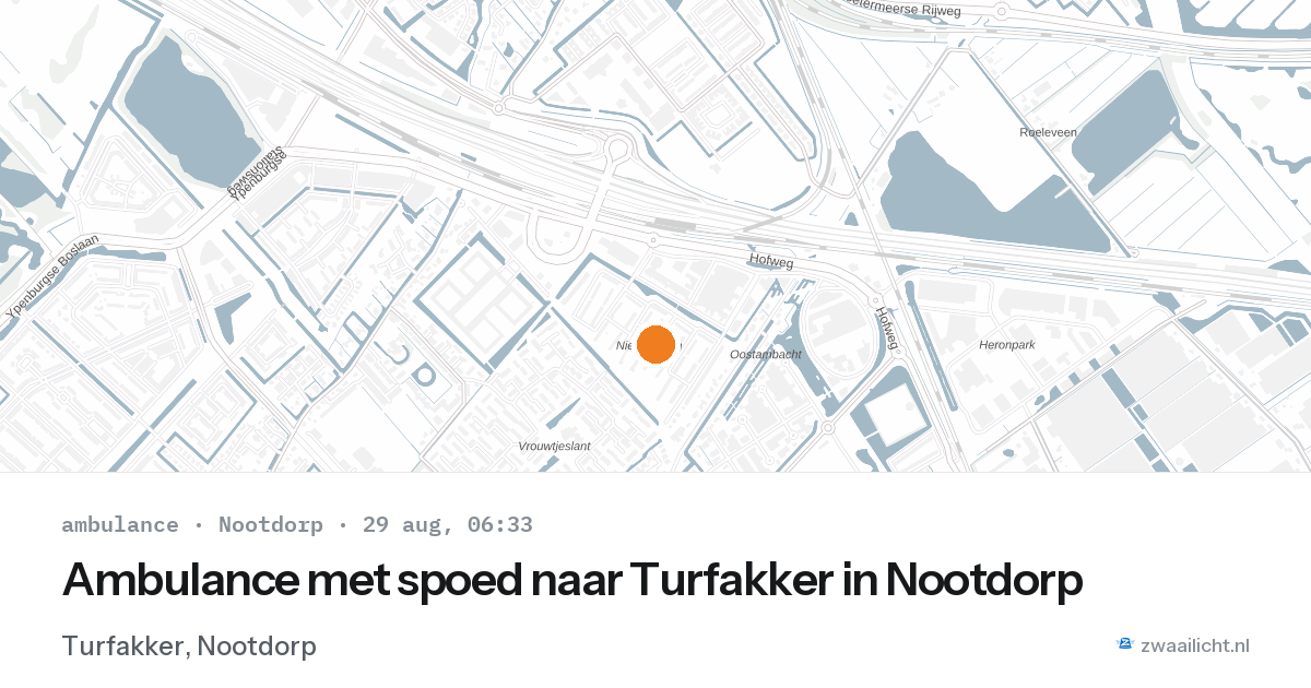 Ambulance met spoed naar Turfakker in Nootdorp — 29 aug 2026