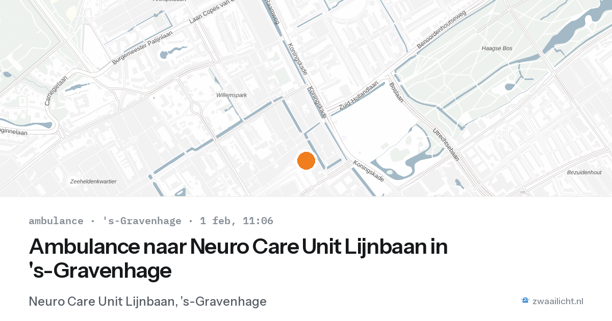 Ambulance naar Neuro Care Unit Lijnbaan in 's-Gravenhage — 1 feb 2026