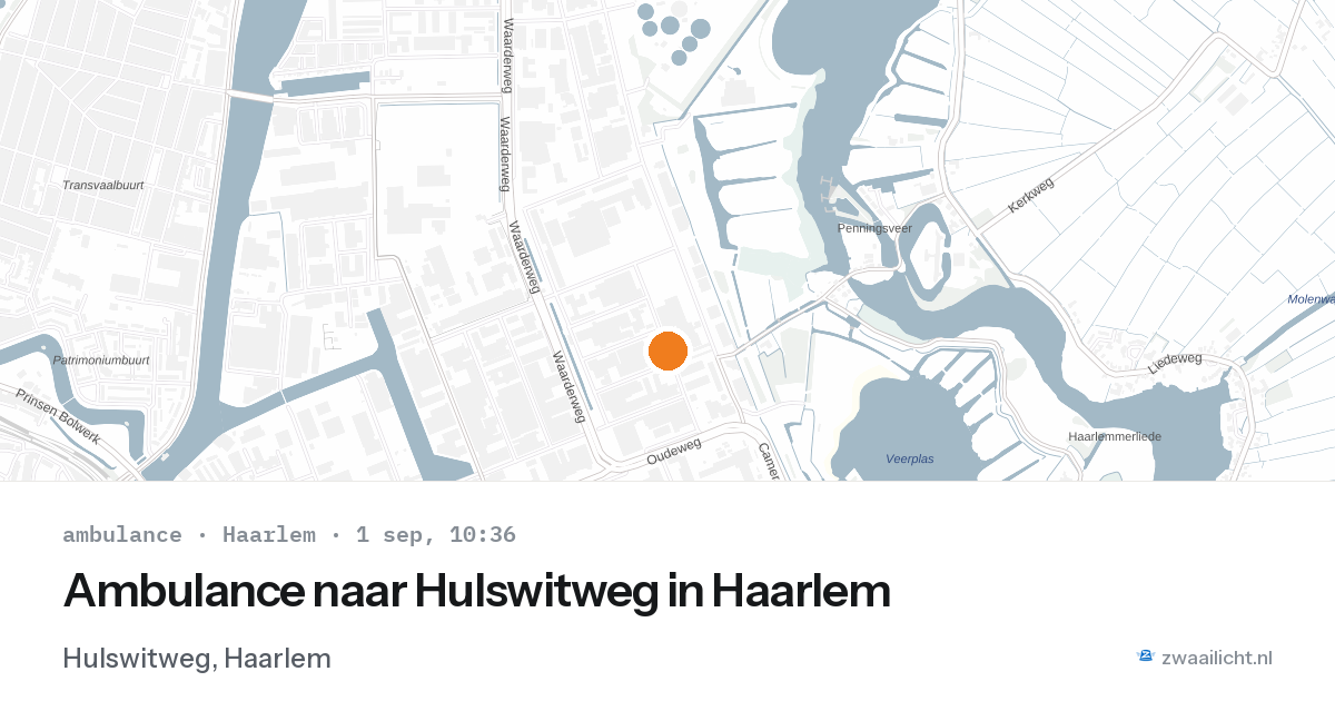 Ambulance naar Hulswitweg in Haarlem — 1 sep 2026