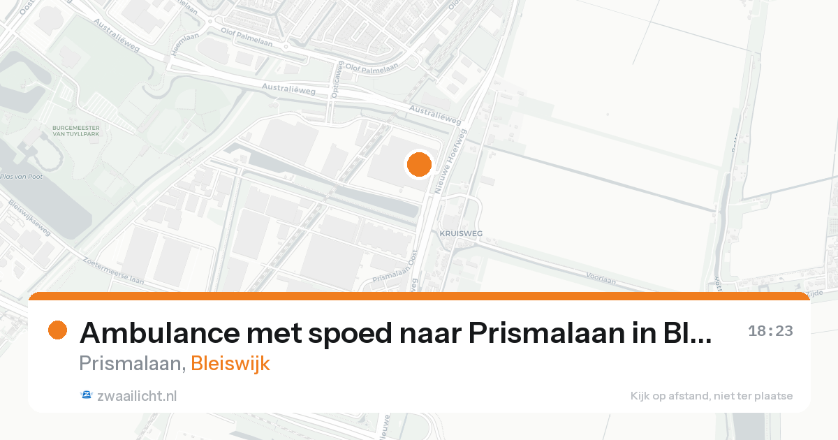 Ambulance met spoed naar Prismalaan in Bleiswijk — 16 aug 2026