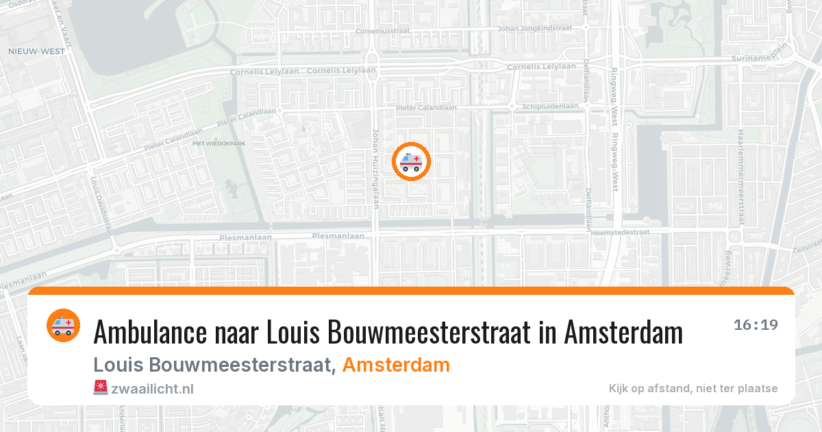 Ambulance naar Louis Bouwmeesterstraat in Amsterdam — 14 mrt 2026