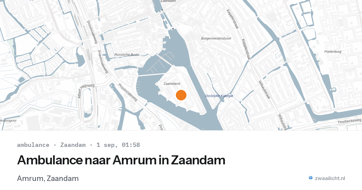 Ambulance naar Amrum in Zaandam — 31 aug 2026