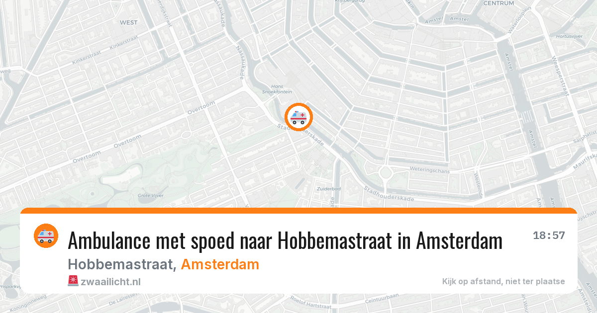 Ambulance met spoed naar Hobbemastraat in Amsterdam — 14 aug 2026