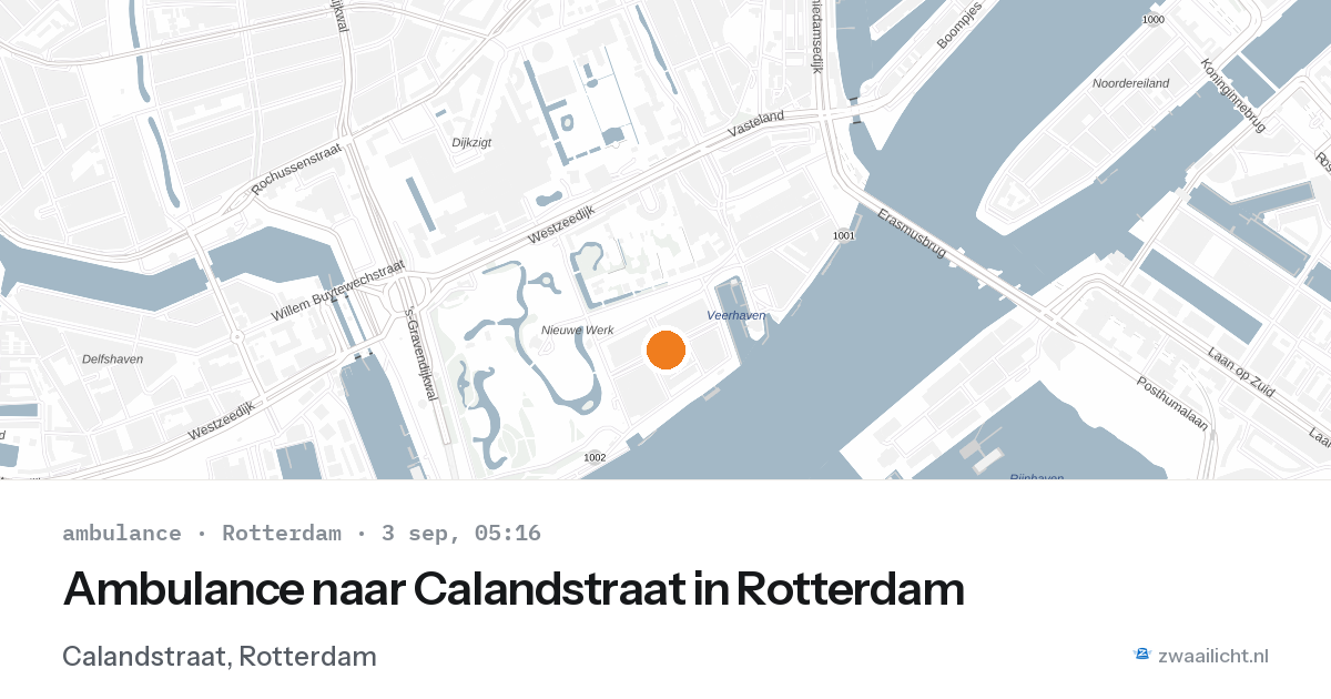 Ambulance naar Calandstraat in Rotterdam — 3 sep 2026