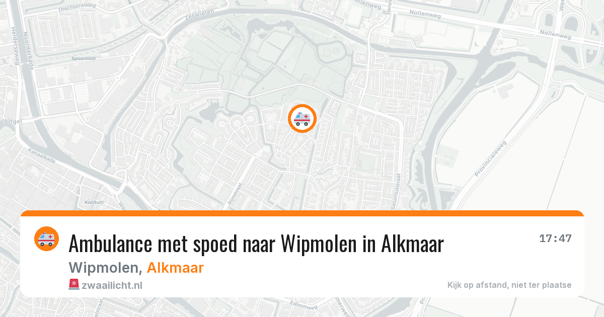Ambulance met spoed naar Wipmolen in Alkmaar — 29 mrt 2026