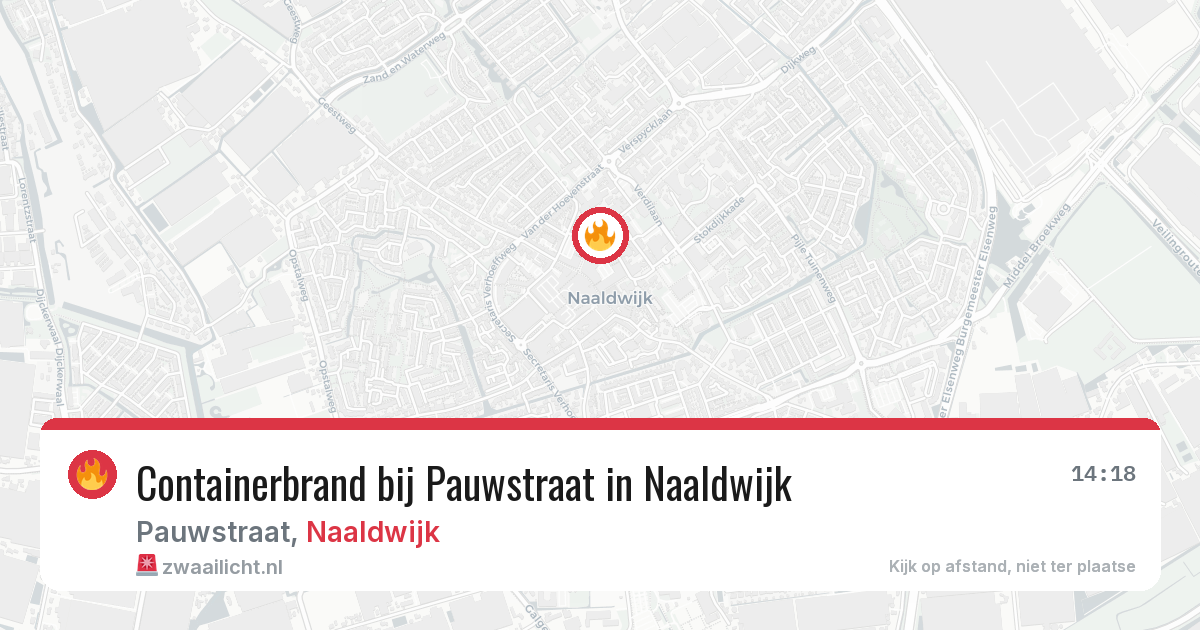 Containerbrand bij Pauwstraat in Naaldwijk — 17 mrt 2026