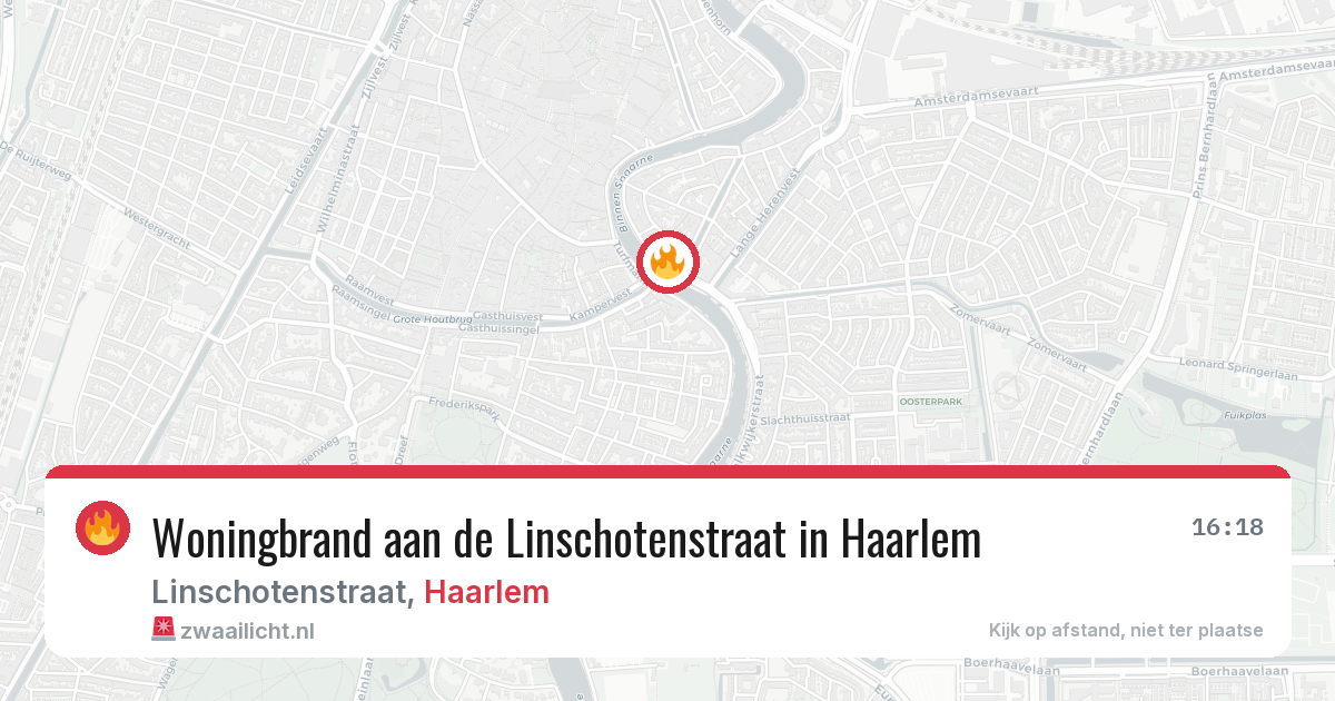Woningbrand aan de Linschotenstraat in Haarlem — 3 aug 2026