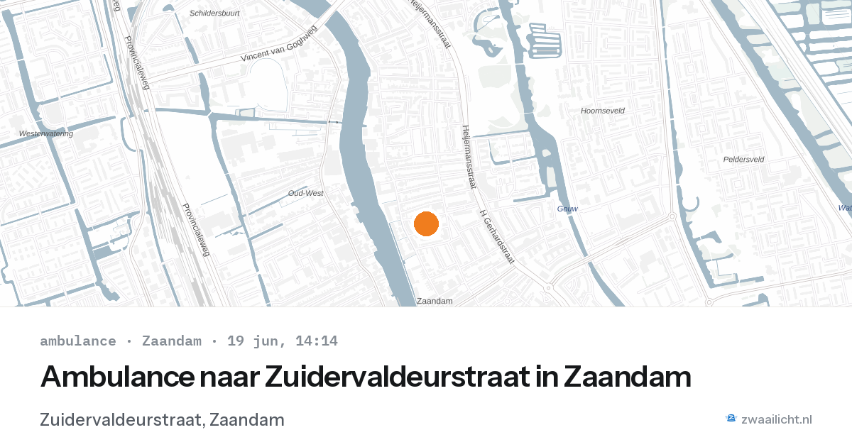 Ambulance naar Zuidervaldeurstraat in Zaandam — 19 jun 2026