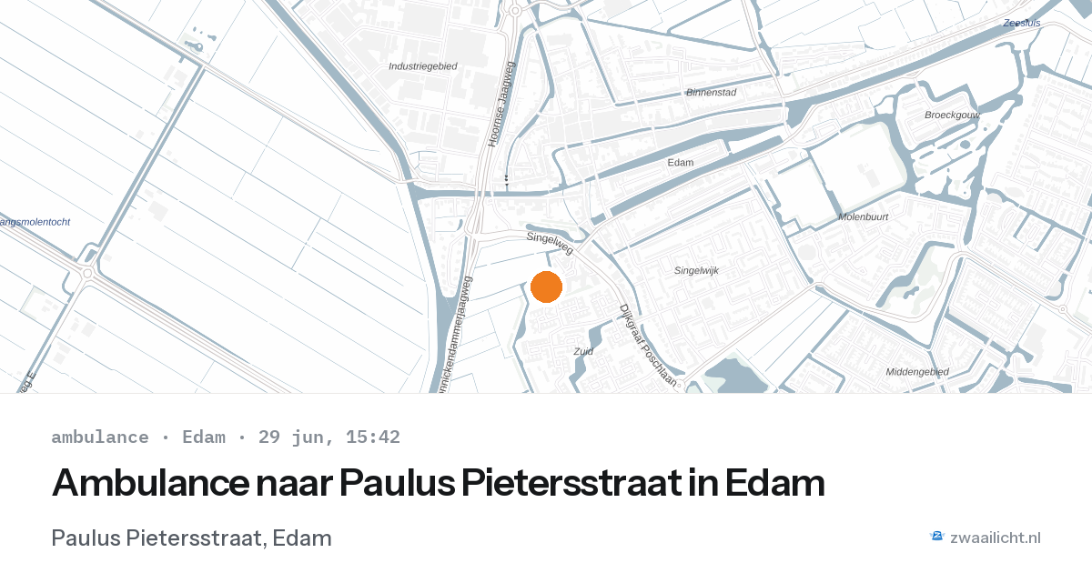 Ambulance naar Paulus Pietersstraat in Edam — 29 jun 2026