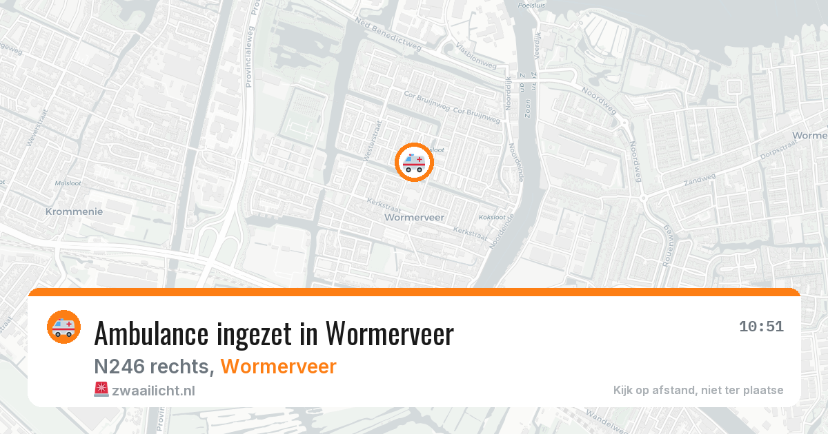 Ambulance ingezet in Wormerveer — 23 jun 2026 | 🚨 Zwaailicht.nl