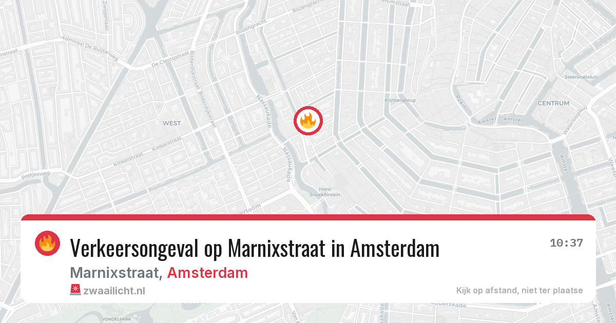Verkeersongeval op Marnixstraat in Amsterdam — 10 jun 2026