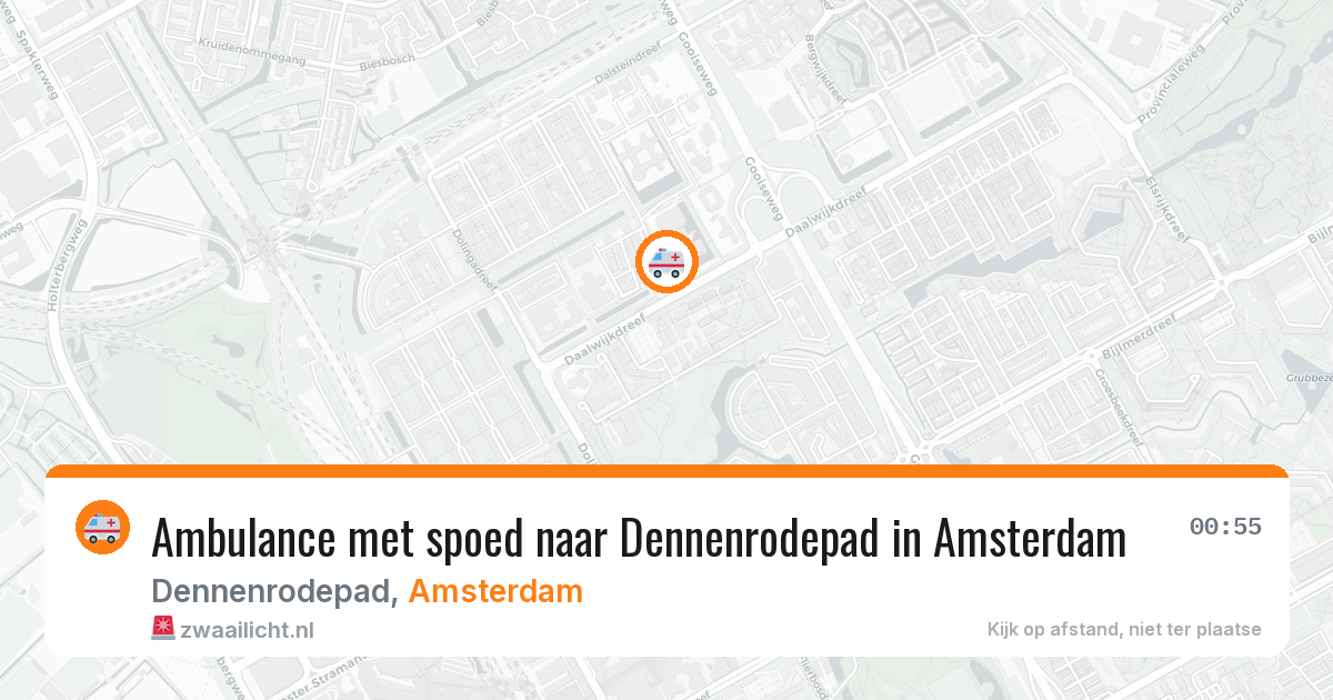Ambulance met spoed naar Dennenrodepad in Amsterdam — 8 aug 2026