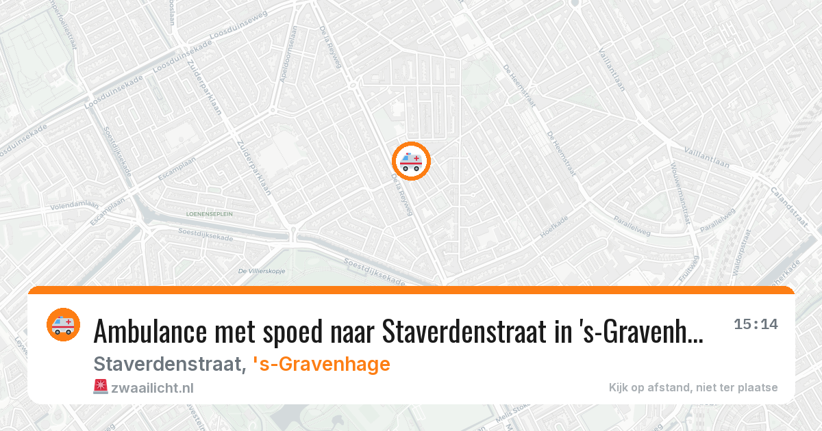 Ambulance met spoed naar Staverdenstraat in 's-Gravenhage — 25 apr 2026