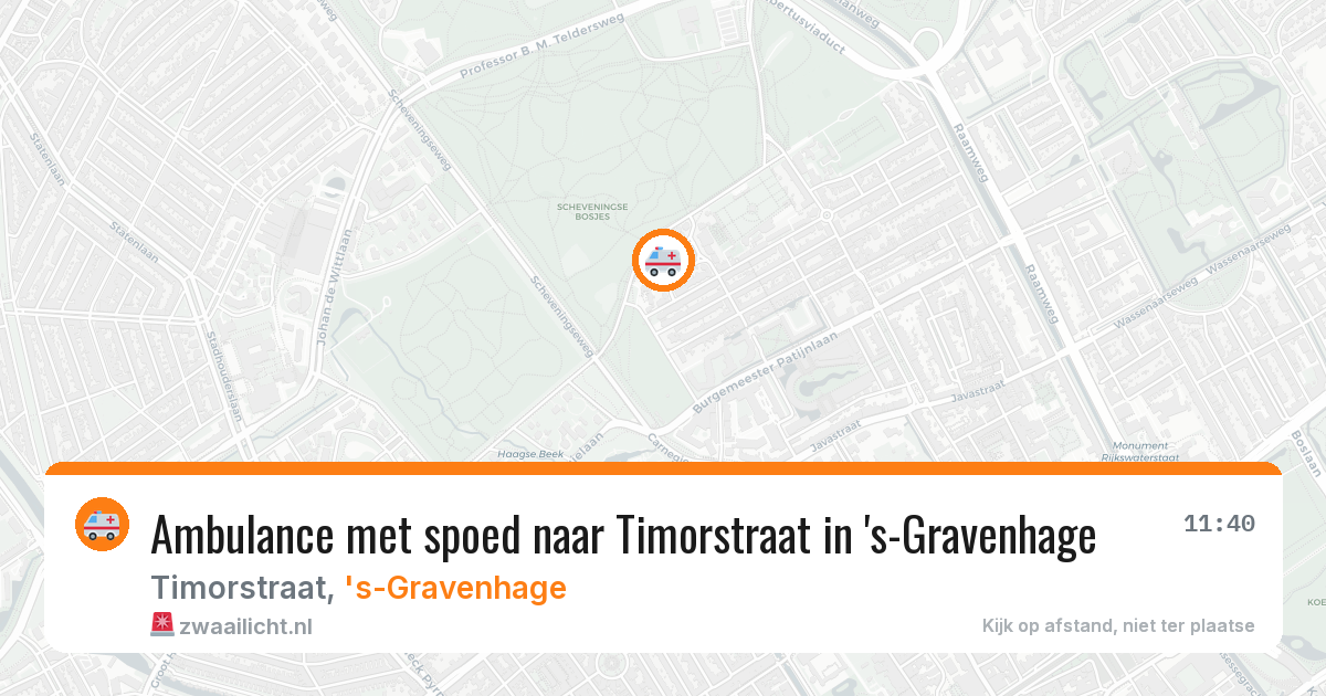 Ambulance met spoed naar Timorstraat in 's-Gravenhage — 29 jul 2026