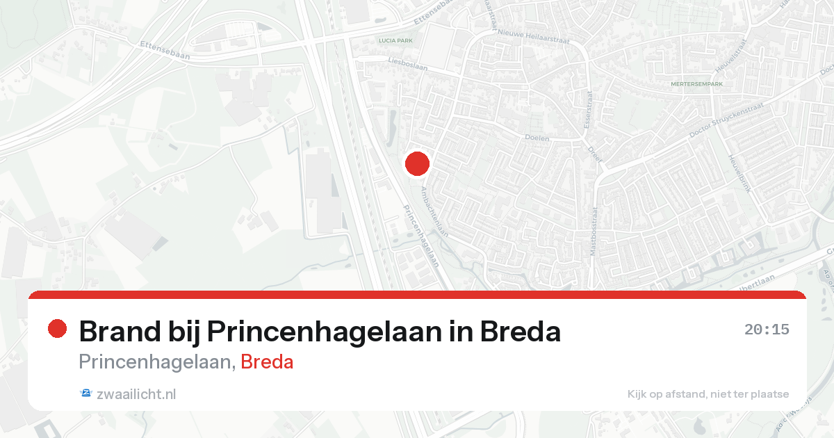 Brand bij Princenhagelaan in Breda — 15 aug 2026