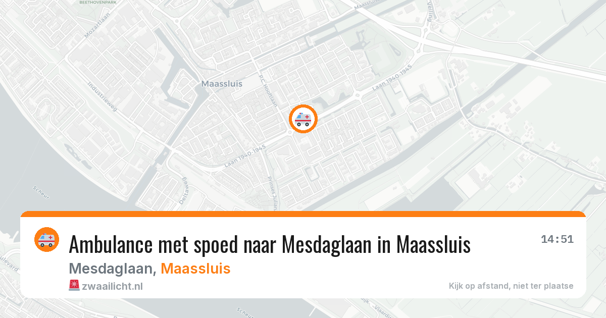 Ambulance met spoed naar Mesdaglaan in Maassluis — 23 mei 2026