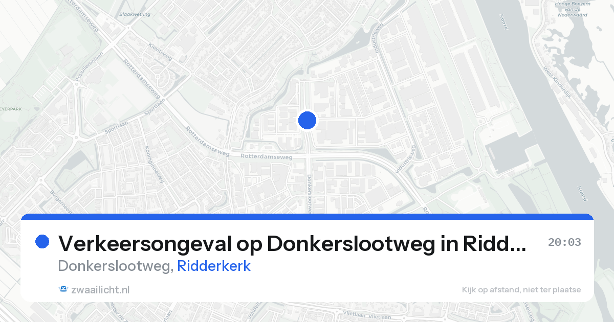 Verkeersongeval op Donkerslootweg in Ridderkerk — 7 mrt 2026