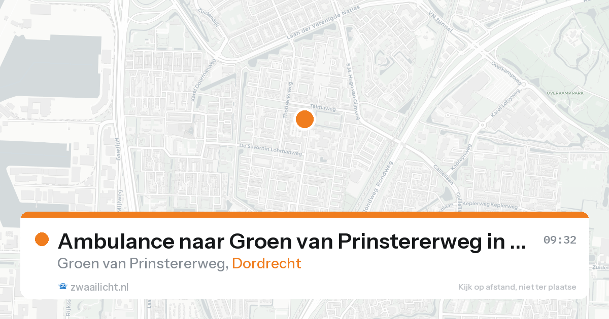 Ambulance naar Groen van Prinstererweg in Dordrecht — 21 aug 2026
