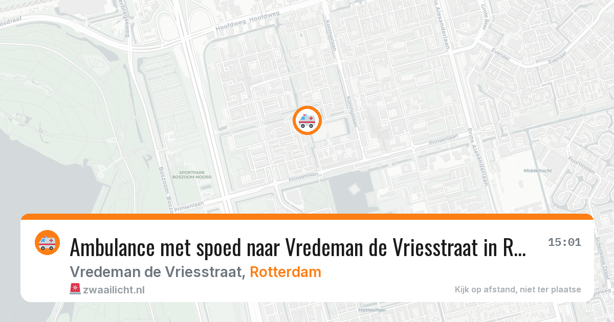 Ambulance met spoed naar Vredeman de Vriesstraat in Rotterdam — 20 mrt 2026