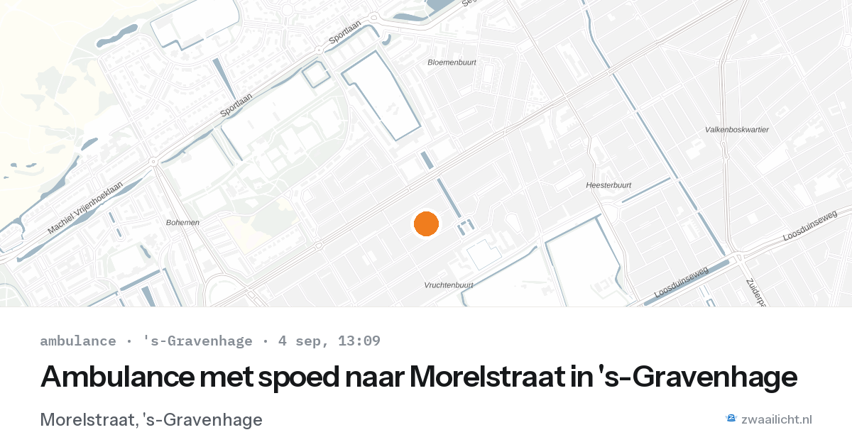 Ambulance met spoed naar Morelstraat in 's-Gravenhage — 4 sep 2026