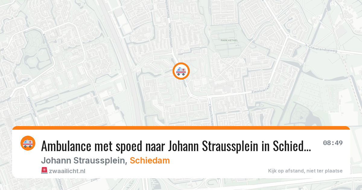 Ambulance met spoed naar Johann Straussplein in Schiedam — 18 mrt 2026