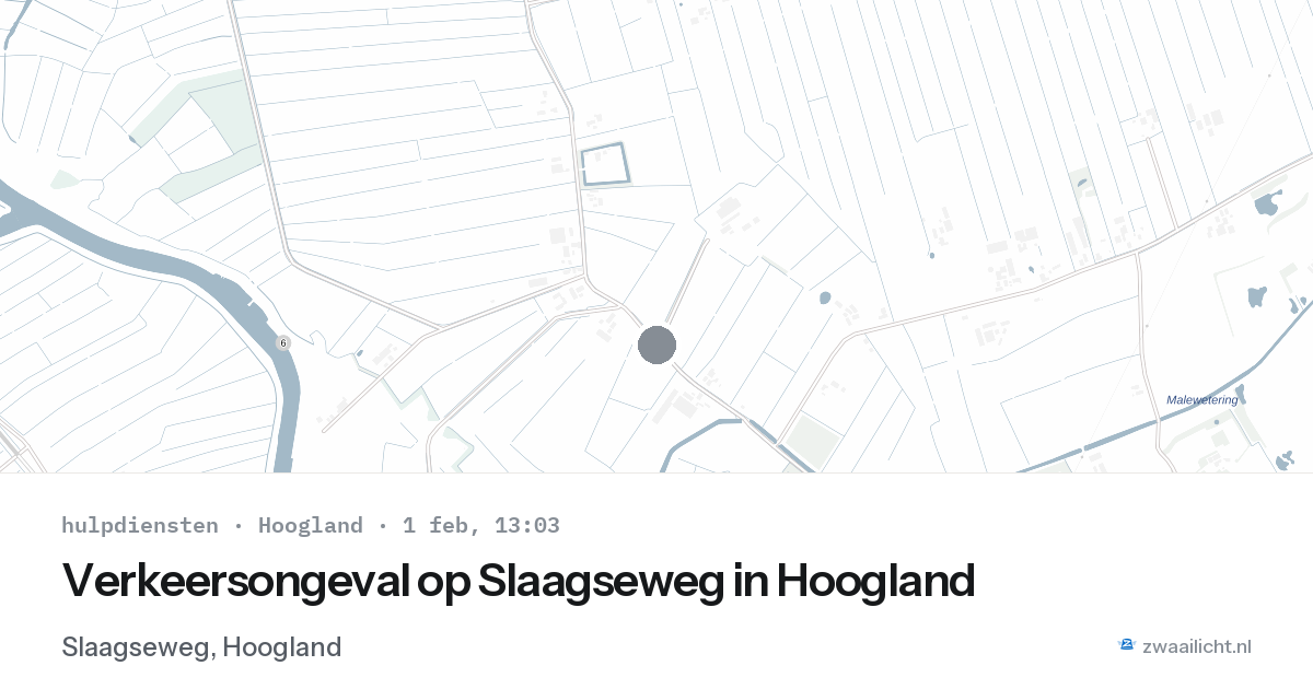Verkeersongeval op Slaagseweg in Hoogland — 1 feb 2026