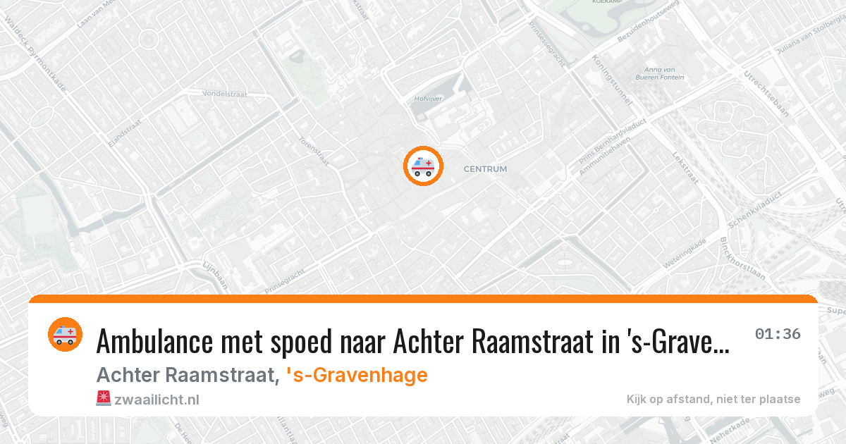 Ambulance met spoed naar Achter Raamstraat in 's-Gravenhage — 20 jun 2026