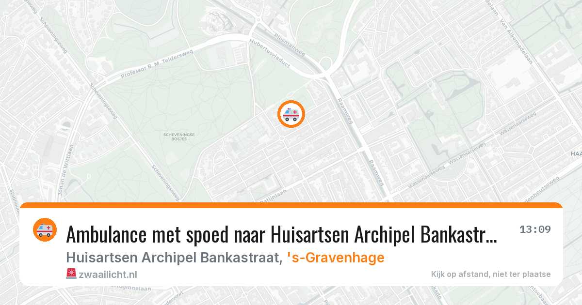 Ambulance met spoed naar Huisartsen Archipel Bankastraat in 's-Gravenhage — 9 feb 2026