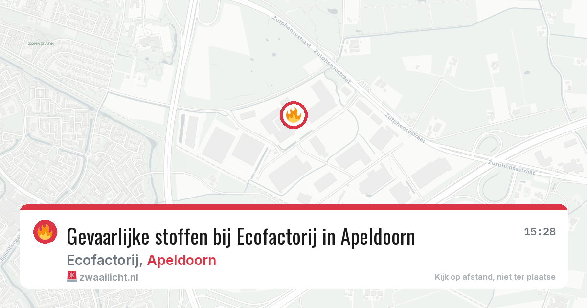Gevaarlijke stoffen bij Ecofactorij in Apeldoorn — 7 aug 2026