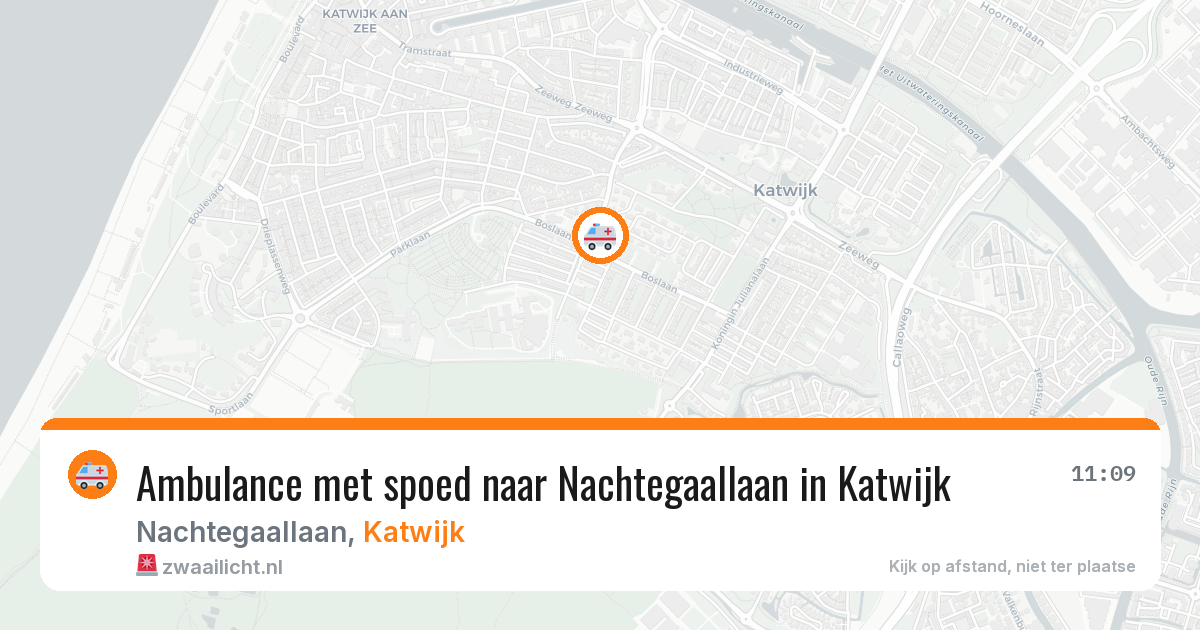 Ambulance met spoed naar Nachtegaallaan in Katwijk — 1 jul 2026