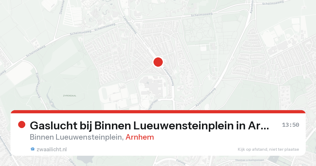 Gaslucht bij Binnen Lueuwensteinplein in Arnhem — 8 jun 2026